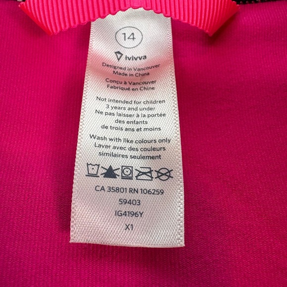 Ivivva Pink Striped Full Zip Athletic Jacket Girls 14 Athleisure Sporty Training - Picture 4 of 4